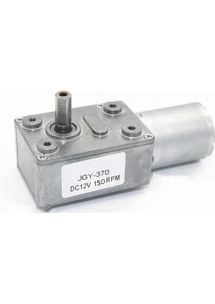 JGY370 Dc 12V 150 Rpm Redüktörlü Dc Motor 2 Yönde Dönme L Tip 0.2kg.cm Yüksek Tork Metal Dişli