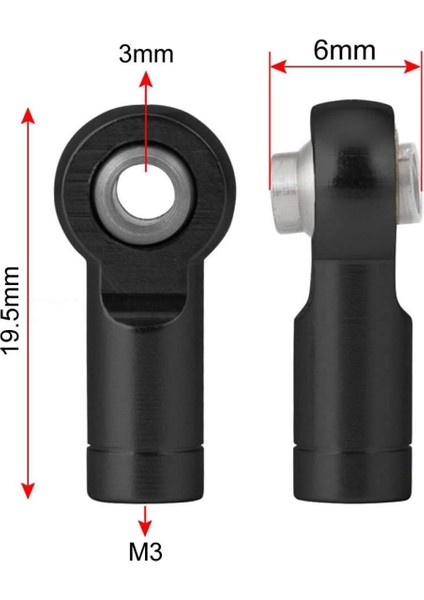 Metal M3 Bağlantı Parçası Alüminyum Top Kafa Eklenti Çubuğu Rc Araba Robot