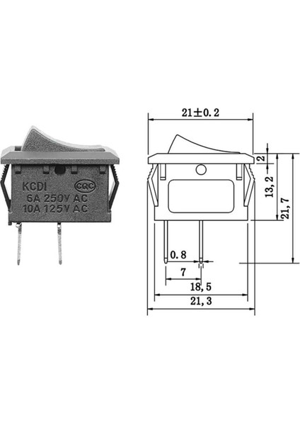 2 Pin On Off Anahtar Switch Mini Buton 5A 220V Ac 10A 125V Kcd1