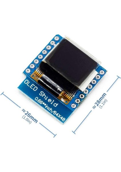Wemos D1 Mini OLED Shield Modül 64X48 Pixel LCD Wireless Wifi Iot