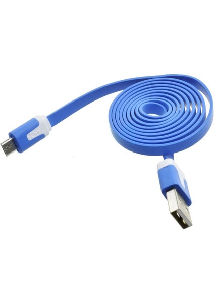1m Micro USB Kablo Mavi 1 Metre 480 Mbps USB 2.0 Hot Swap