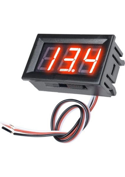 0.56 Inch Dc 0-30V Dijital Voltmetre Kırmızı 3 Telli 0.56” Dc 0-30V Panel Tip Kırmızı Volt Besleme