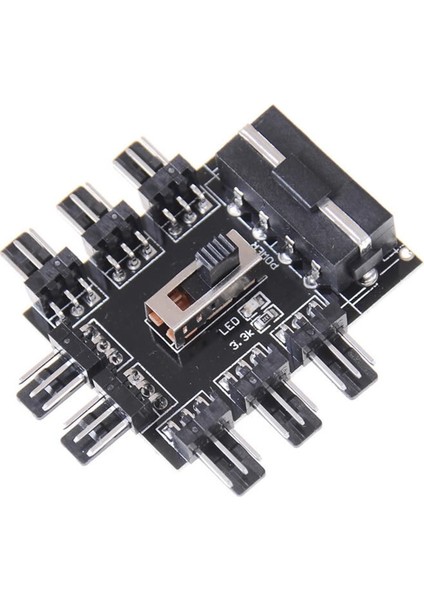 8 Port Fan Çoğaltıcı Hub Kartı Ide Güç Giriş Soketi Hız Kontrol indirimleri