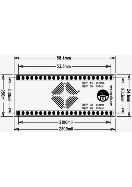 0.8mm Tqfp Pcb TQFP20 TQFP28 TQFP36 TQFP44 Entegreler Için Dip Çevirici Pcb