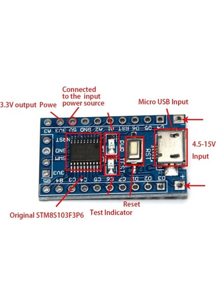 STM8S103F3P6 Geliştirme Kartı St 8 Bit Microkontroler Kit