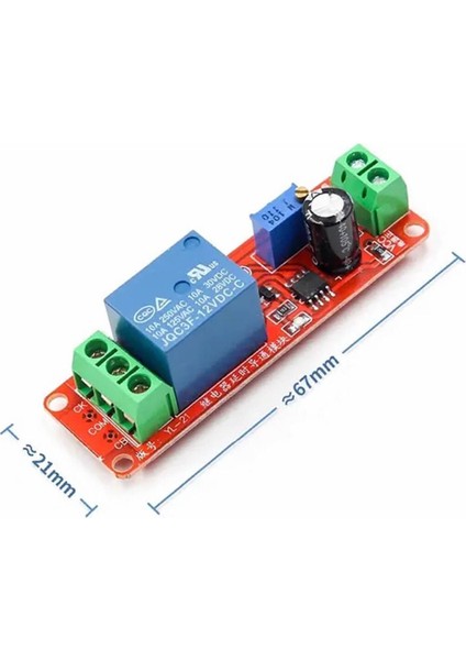 Dc 12V NE555 Zaman Gecikmeli Röle Modülü? 0 / 10 Saniye Süre Ayarlanabilir 220V 10A Anahtar