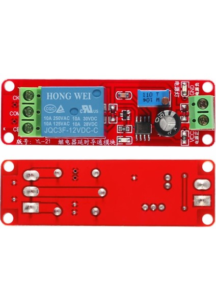 Dc 12V NE555 Zaman Gecikmeli Röle Modülü? 0 / 10 Saniye Süre Ayarlanabilir 220V 10A Anahtar