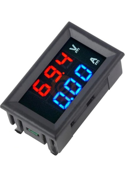 Dc 0-100V 10A Dijital Voltmetre Ampermetre DSN-VC288 Mavi Kırmızı 0.28” 3 Hane 7 Segment