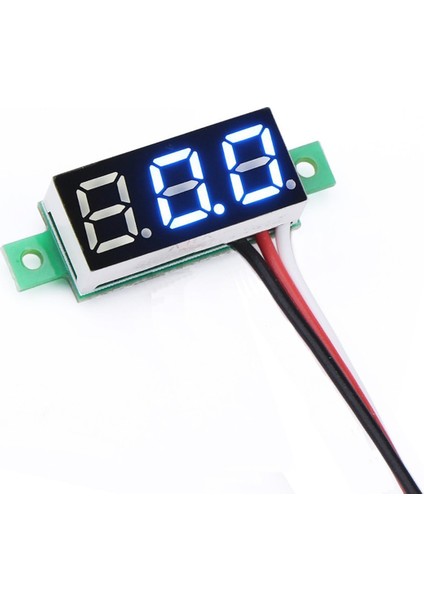 Voltmetre 0.28' 0-100V Mavi 3 Telli Dijital LED Gösterge Voltaj