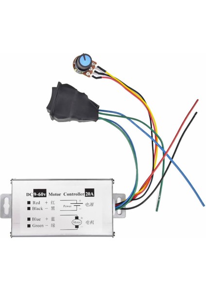 Dc 60V 20A Dc Motor Sürücü Pwm Hız Kontrol Ileri Geri Yön Anahtar