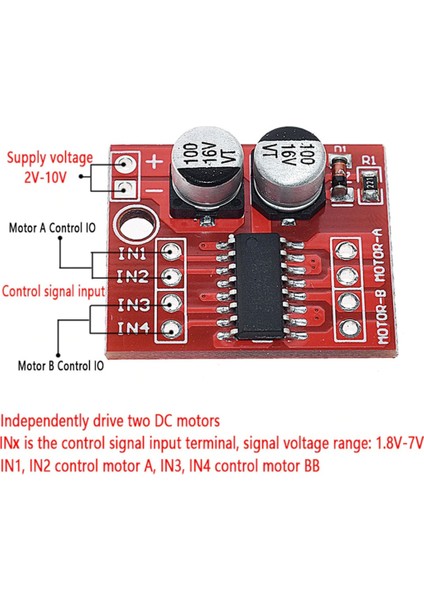 Mini L298N MX1508 Iki Kanal Dc Motor Sürücü Modül 1.5A