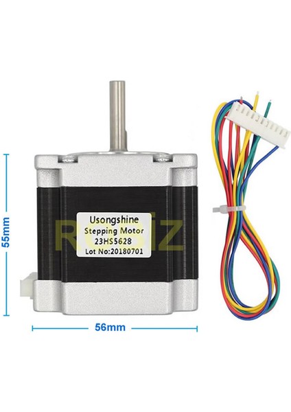 23HS5628 Nema 23 Step Motor 1.26NM 2.8V 2.8A D Mil 2 Faz 1.8 Derece 200 Adım 3D Yazıcı Printer