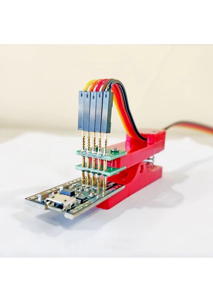 5 Pin Programlama Aparatı 2.54MM Pogo Pin Yaylı Mandal Klips Seri Üretim Entegre Arm modelleri