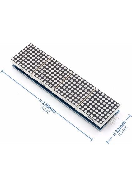 MAX7219 4lü Dot Matrix Modül 64 Nokta LED Ekran 5V 8x8 Matris 5 Pin Kontrol Ortak Katot