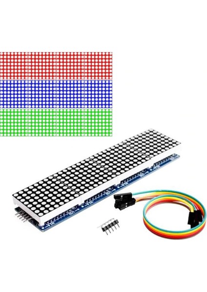 MAX7219 4lü Dot Matrix Modül 64 Nokta LED Ekran 5V 8x8 Matris 5 Pin Kontrol Ortak Katot