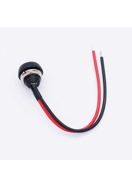 12MM PBS-33B 2 Pin Push Buton Siyah 20CM Kablolu On Off 1A 250V Mini Yuvarlak Su Geçirmez Anahtar