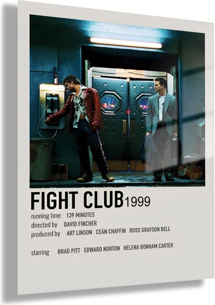 Temperli Cam Tablo Film Afişi Fight Club 1999 Görseli