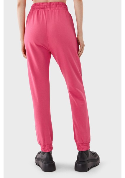 % 100 Pamuk Cepli Yüksek Belli Dar Paça Relaxed Fit Jogger Spor Pantolon Bayan Pantolon 100371 A162 N17 modelleri