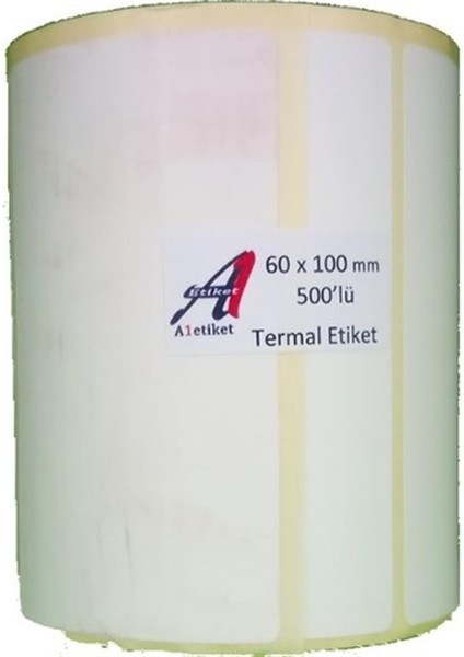 Kirtasiyejet Etiket Termal Etiket 60 x 100 mm 5,000 Adet Termal Barkod Etiketi 500 Sarımlı 10 Rulo