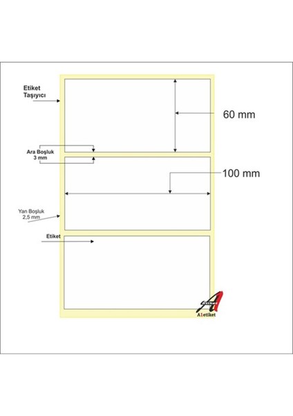 Kirtasiyejet Etiket Termal Etiket 60 x 100 mm 5,000 Adet Termal Barkod Etiketi 500 Sarımlı 10 Rulo