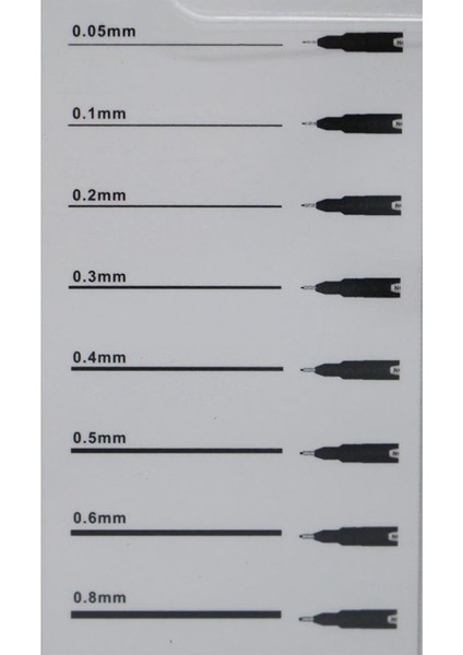 Teknik Çizim Kalemi 8'li Seti Dereceli Kalem Set