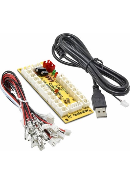Arcade USB Kontrol Kart Seti Pc Joystick Oyun Kol Konsol Buton Kablo Kit 5V Diy Sıfır Gecikme Kit indirimleri