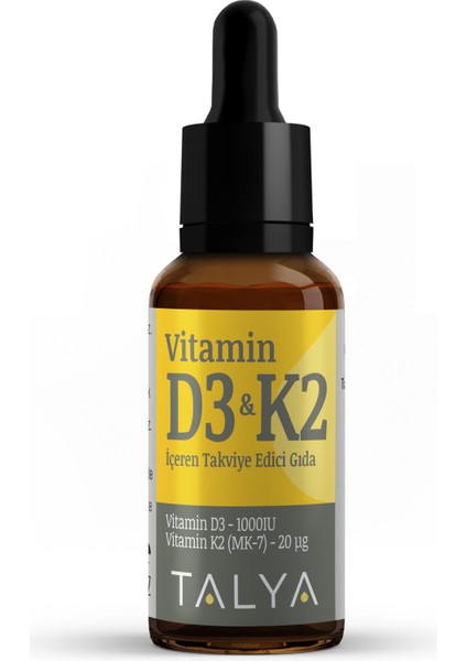 Vitamin D3&K2 İçeren Takviye Edici Gıda Damla, 10 ml
