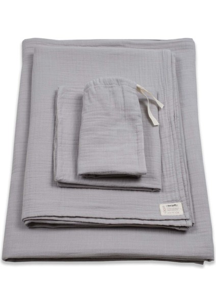 Keseli Müslin Nevresim Takımı 100 x 135 cm +/ - 3cm Çarşaf 120 x 150 Yastık 35 x 45 cm Gri modelleri