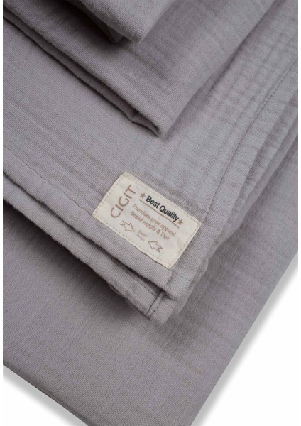Keseli Müslin Nevresim Takımı 100 x 135 cm +/ - 3cm Çarşaf 120 x 150 Yastık 35 x 45 cm Gri fırsatları