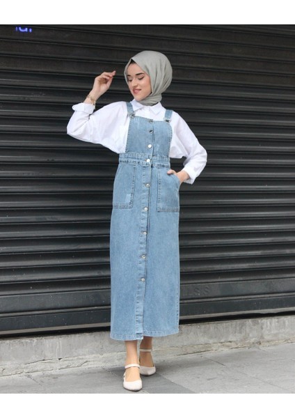 Hilal Moda Hilal Moda denim Salopet 130 cm