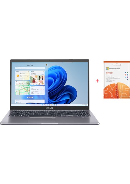 X515MA-EJ955WD43 N4020 4gb 128GB SSD  Windows 11 Home 15.6" Full Hd Taşınabilir Bilgisayar + Microsoft 365 Bireysel Türkçe - Kutu Lisans 1 Yıl