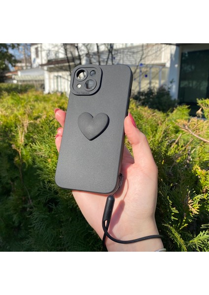iPhone 11 Siyah Kalp Silikon Kılıf