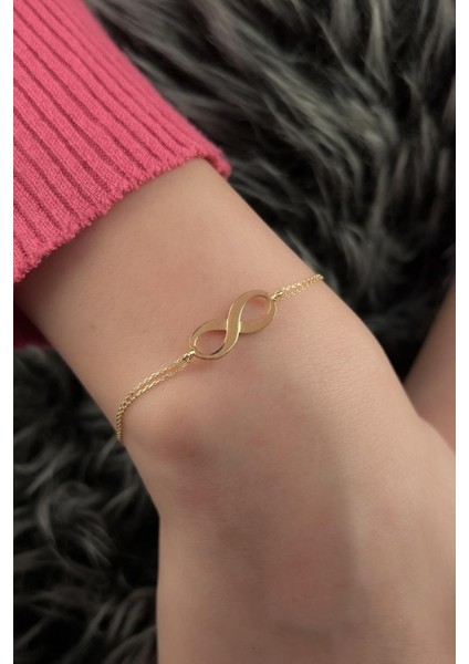 14 Ayar Altın Sonsuzluk Bileklik modelleri