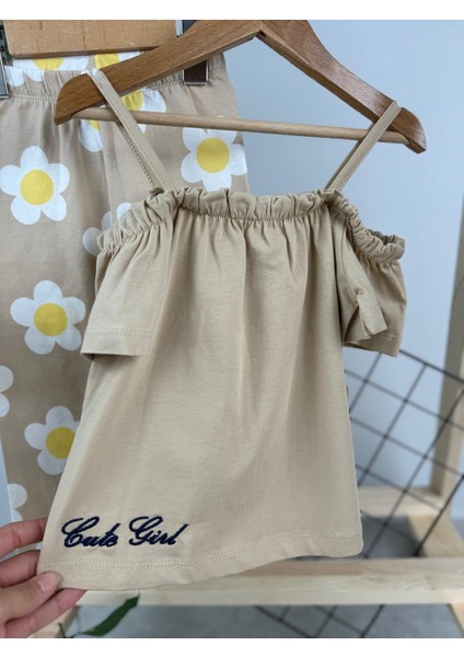 Papatya Desenli Omzu Ipli Ikili Kız Bebek/çocuk Takım fiyatları