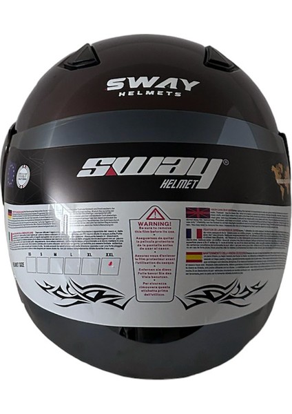 Sw 733 Kahverengi Yarım Motosiklet Kaskı - Xl