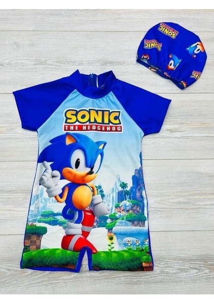 Erkek Çocuk Sonic Boneli Mayo Takımı 2'li Set