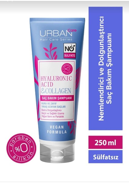 Hyaluronik Asit&kolajen Kuru ve Cansız Saçlara Özel Saç Bakım Şampuanı-Sülfatsız-250 ml