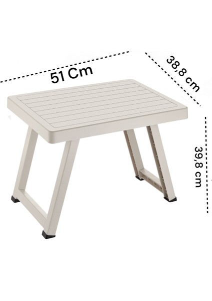 Katlanabilir Sert Plastik Portatif Lux Orta Boy Sehpa 51 x 39 cm