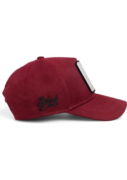 V1 Baseball Kids Mağara Adamı - 1 Kod Logolu Bordo Çocuk Şapka (Cap)