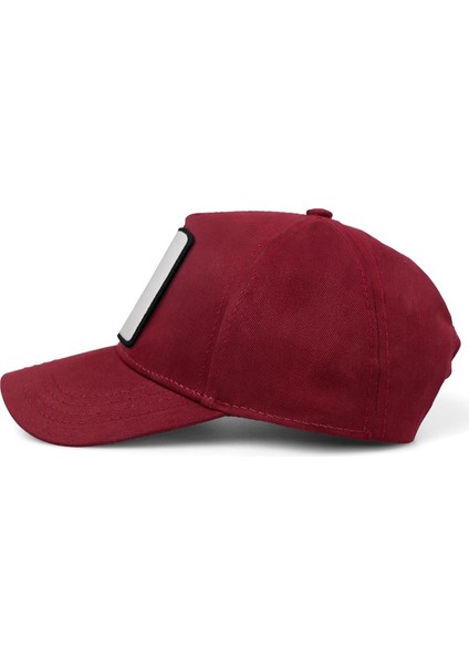 V1 Baseball Kids Mağara Adamı - 1 Kod Logolu Bordo Çocuk Şapka (Cap)