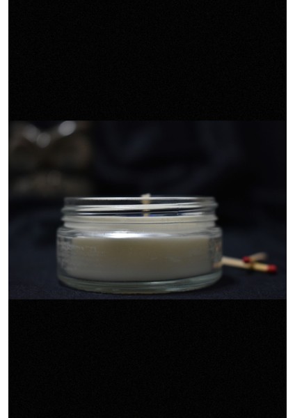 Kapaklı Küçük Cam Kavanoz Mum 50ml Portakal Kokulu Beyaz Renkli-%100 Doğal Soya Wax