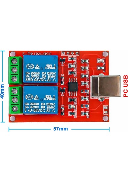 2 Kanal USB Röle Kontrol Modülü Bilgisayardan Cihaz Açma KAPAMAHIDUSBNONC220V10A Anahtar Uyumlu