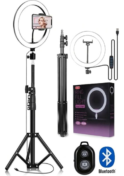 Reing Fill Light LED Işıklı Tripod 10 Inç Halka Youtuber Tiktok Makyaj Işığı Ayaklı 10 Inç TRIPOT38
