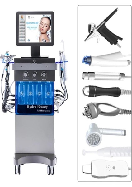 Profesyonel Ayaklı Hydrafacial 14 Multifonksiyon 8 Başlıklı