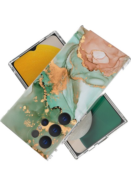 Samsung Galaxy S24 Ultra Mermer Desenli Imd Telefon Kapak-Stil C Için GW18 Telefon Kılıfı (Yurt Dışından)