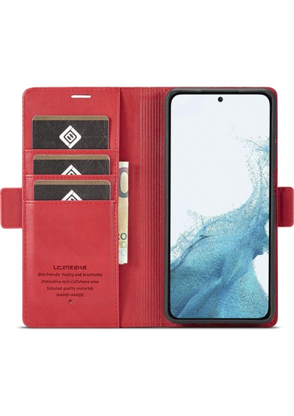 Samsung Galaxy S23 Fe Kılıf Manyetik Baskı Çizgili Kapak Donanım Logolu-Kırmızı (Yurt Dışından) fiyatları
