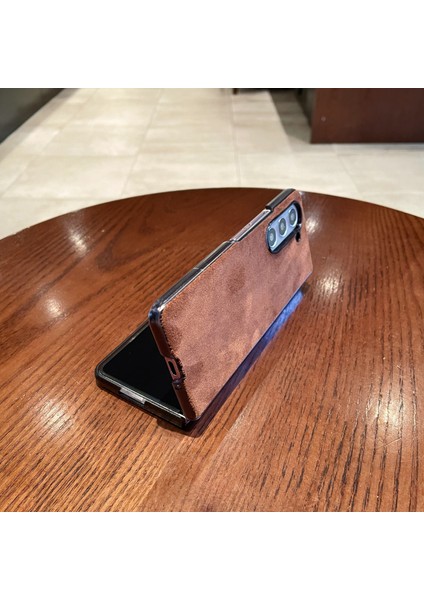 Samsung Galaxy Z Fold5 5g Süet Telefon Kılıfı Soft Touch Arka Kapak-Açık Gri (Yurt Dışından)