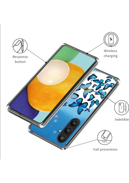 Samsung Galaxy S24+ Tpu Kılıf Ince Moda Desenli Koruyucu Telefon Kapağı-Mavi Kelebekler (Yurt Dışından) modelleri