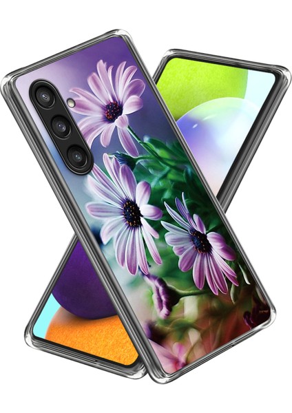 Samsung Galaxy S23 Fe Imd Desenli Kılıf Yumuşak Tpu Çizilmez Arka Kapak-Mor Kasımpatı (Yurt Dışından)