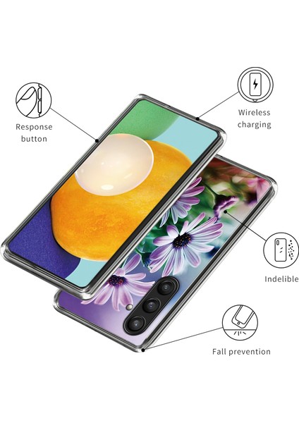 Samsung Galaxy S23 Fe Imd Desenli Kılıf Yumuşak Tpu Çizilmez Arka Kapak-Mor Kasımpatı (Yurt Dışından)